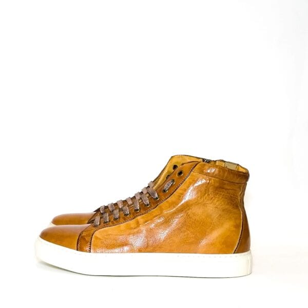 Women's high sneakers in leather - Image 2