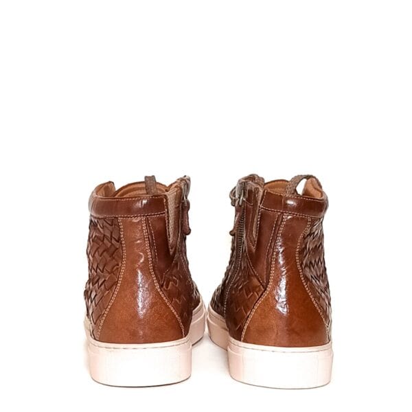 Men's high braided leather sneakers - Image 3