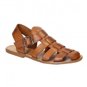 Sandal in leather cage man