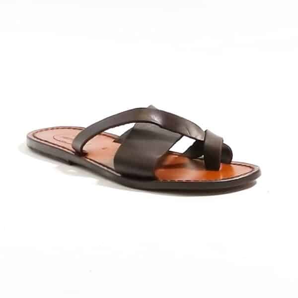 Men's leather thong slipper