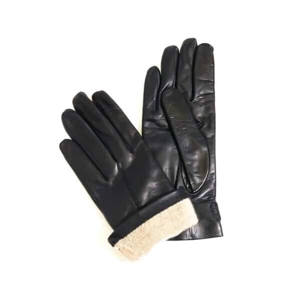 Woman leather glove with button - Image 2