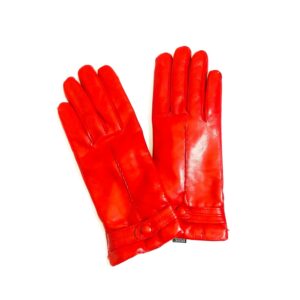 Guanto donna in pelle con bottoncino