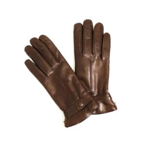 Guanto donna in pelle con bottoncino