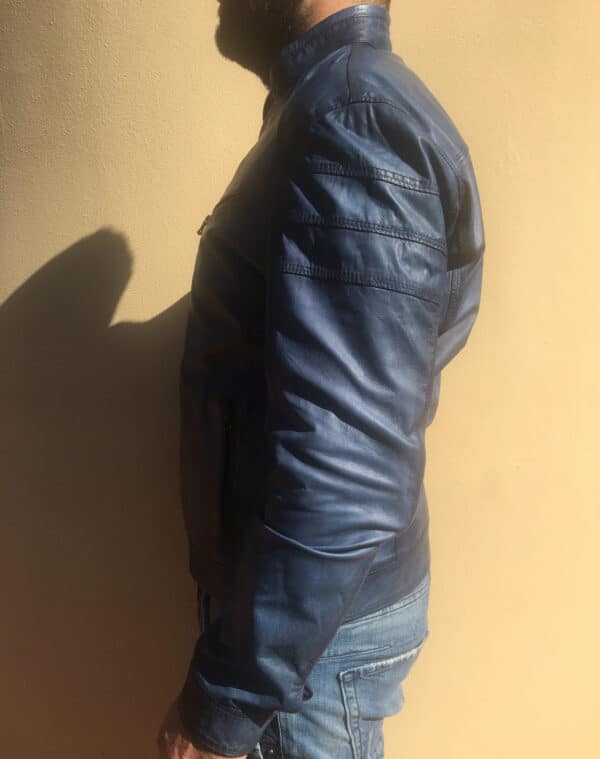 Giacca in pelle uomo Pegaso Tuscany tamponata a mano - immagine 3