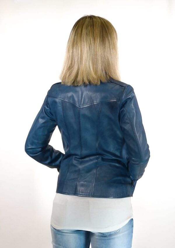 Giacca in pelle donna Grease tuscany tamponata a mano - immagine 5