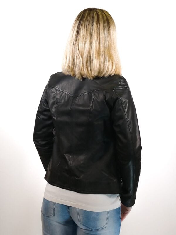 Giacca in pelle donna Grease tuscany tamponata a mano - immagine 3