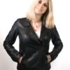 Giacca in pelle donna Grease tuscany tamponata a mano
