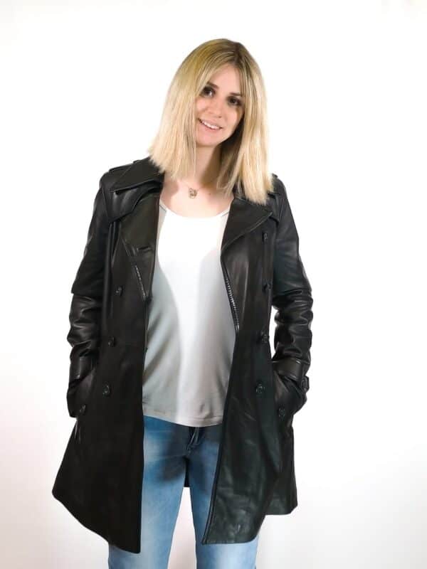 Woman trench coat in Tuscany leather - Image 3