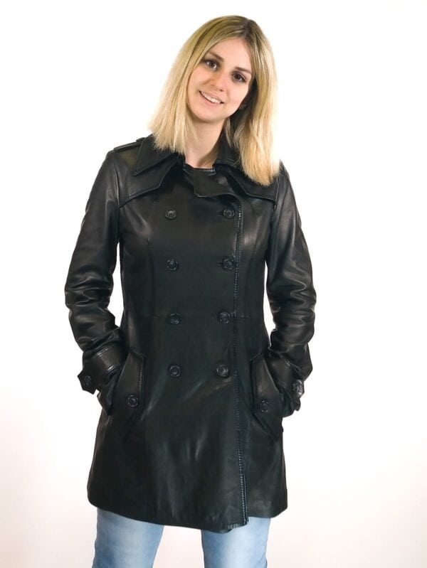 Woman trench coat in Tuscany leather - Image 2
