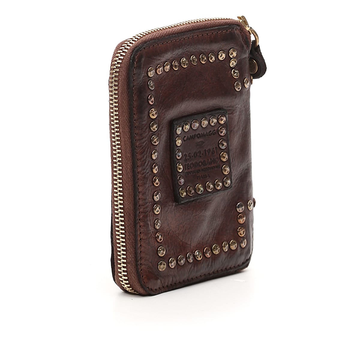 Campomaggi leather wallet with rivets