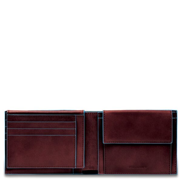 Piquadro men's leather wallet with coin purse and flap - Image 2