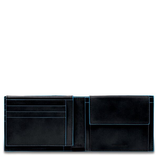 Piquadro men's leather wallet with coin purse and flap - Image 2