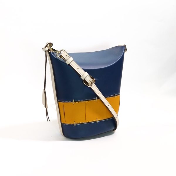 Boldrini Selleria leather two-tone bucket bag