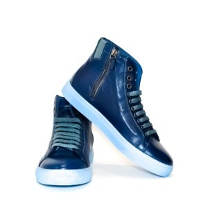 Women's leather high sneakers