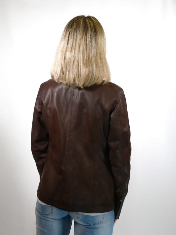 Giacca in pelle donna Cesira tuscany tamponata a mano - immagine 4
