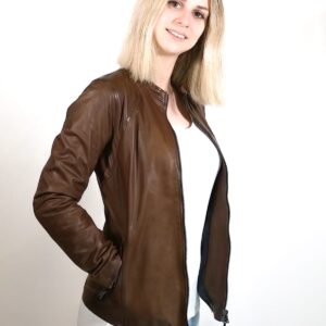 Hand-buffered Romana tuscany women's leather jacket