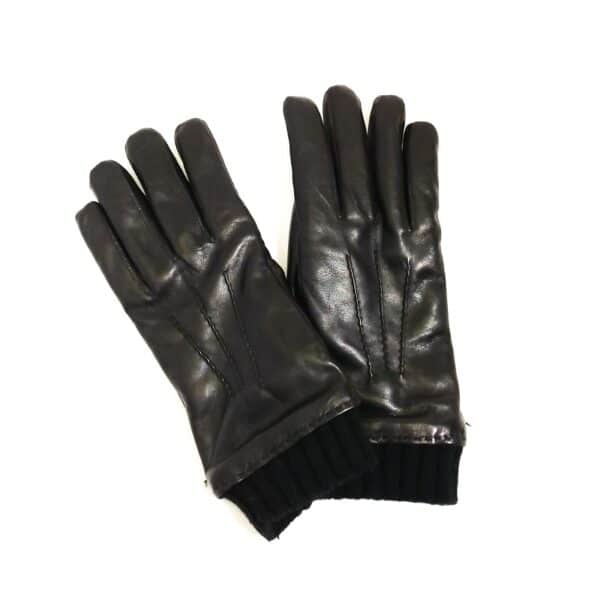 Men's leather glove with cuff