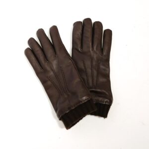 Men's leather glove with cuff