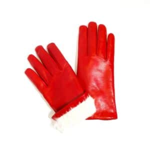 Guanto donna liscio in pelle fodera lapin