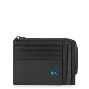 Men's leather/textile wallet with coin purse Piquadro
