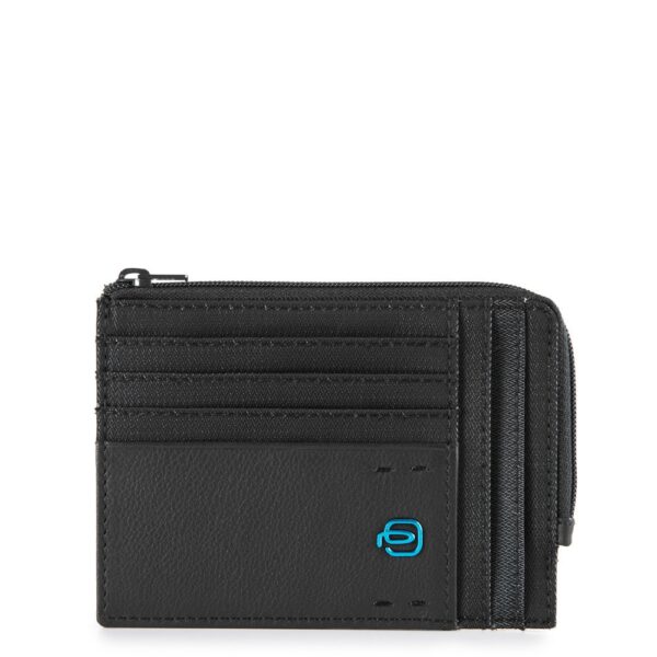 Men's leather/textile wallet with coin purse Piquadro