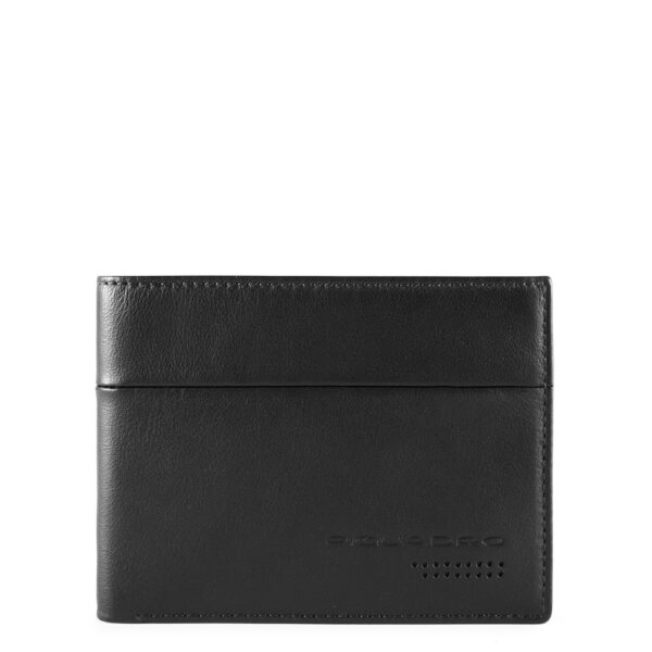 Piquadro leather men's wallet w/money clip/coin