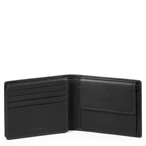 Piquadro leather men's wallet w/money clip/coin - Image 3