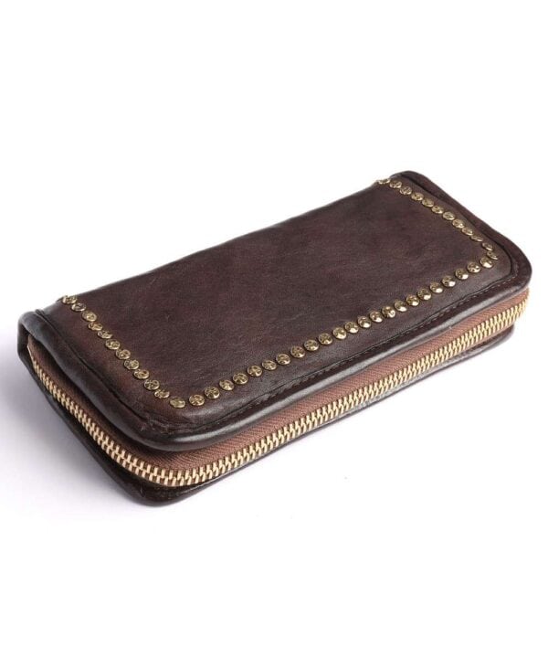 Campomaggi leather wallet with rivets