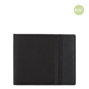 Men's wallet in recycled fabric and leather