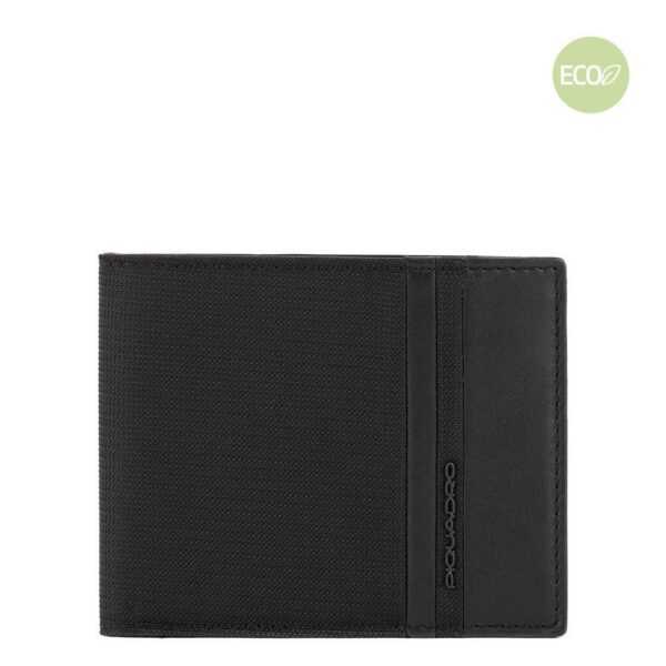 Men's wallet in recycled fabric and leather