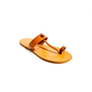 Women's leather thong slipper