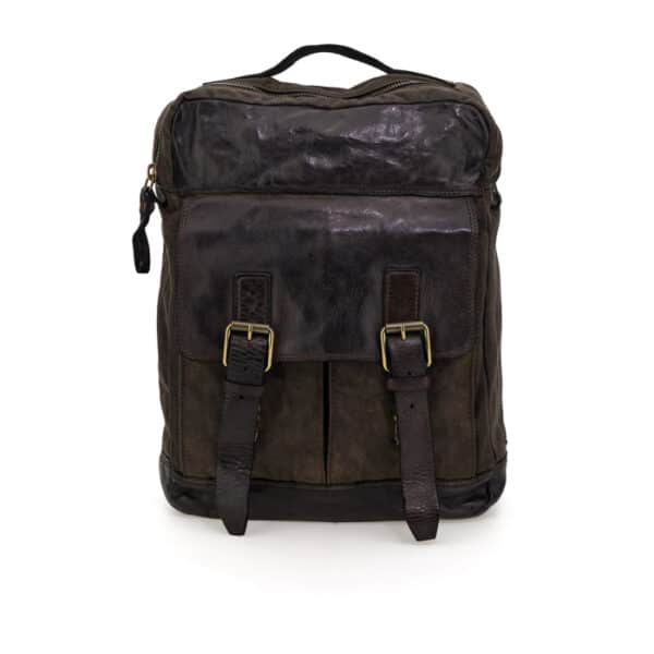 Campomaggi fabric and leather backpack