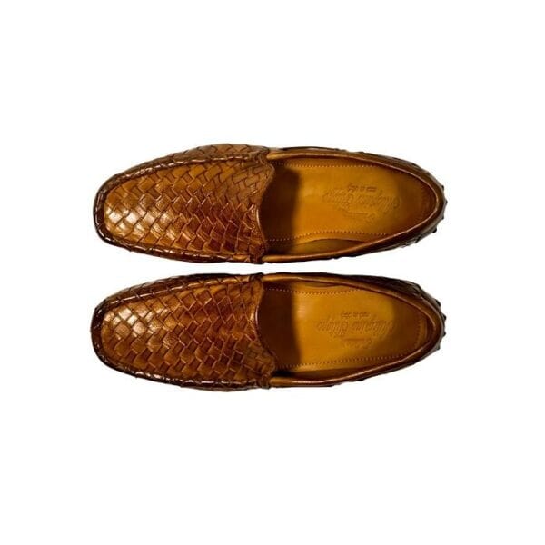 Mocassino intrecciato da uomo in pelle - immagine 2