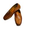 Men's woven moccasin in leather