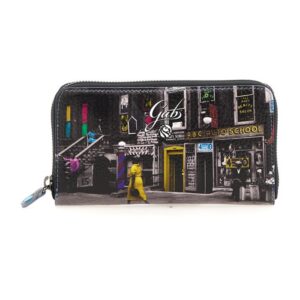 Gabs Harlem Street leather wallet w/print.