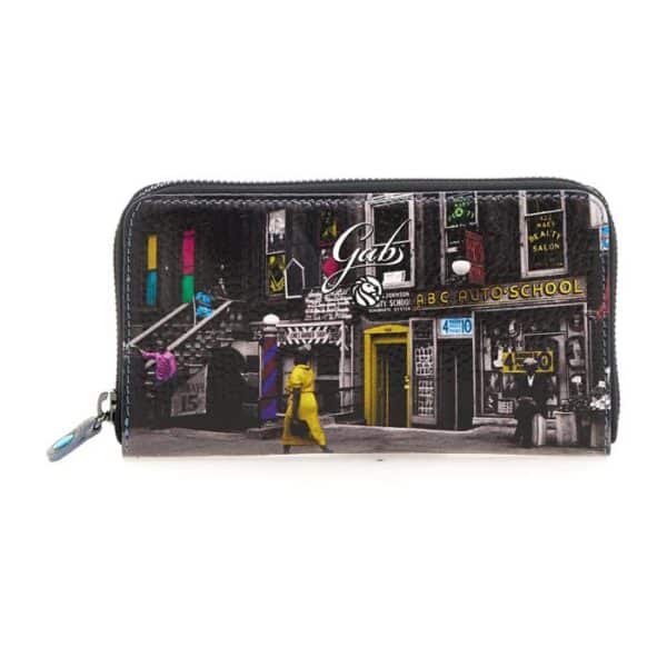 Gabs Harlem Street leather wallet w/print.