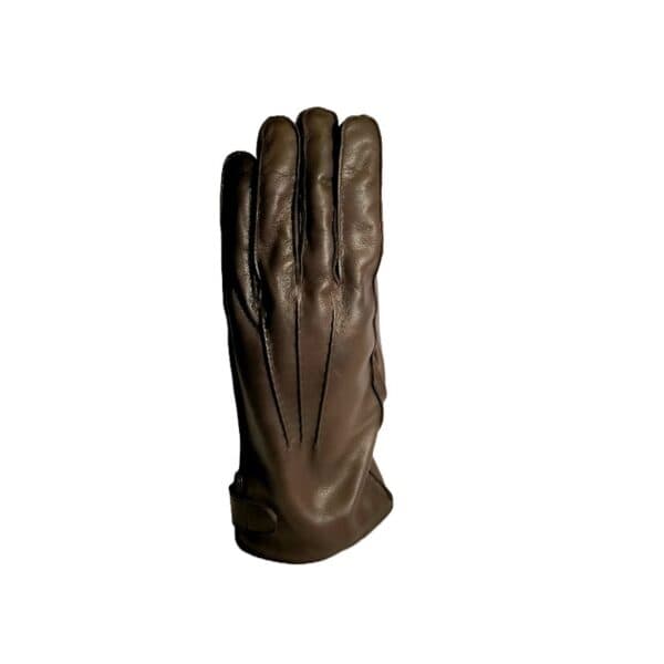 Men's leather glove with button - Image 4