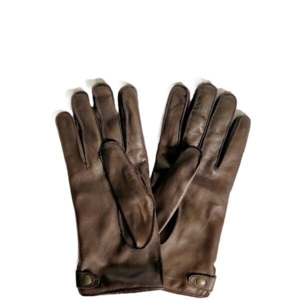 Men's leather glove with button