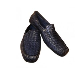 Men's woven moccasin in leather