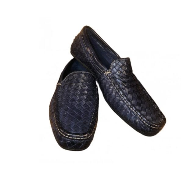 Men's woven moccasin in leather