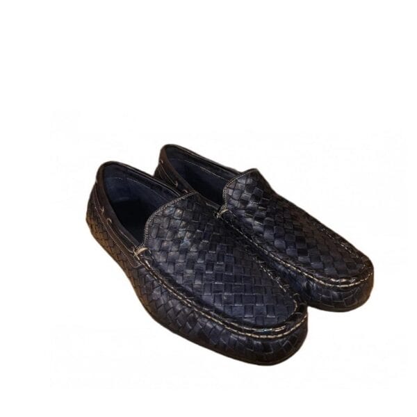 Men's woven moccasin in leather - Image 2