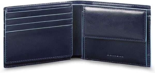 Men's leather wallet with coin purse and Piquadro flap - Image 2