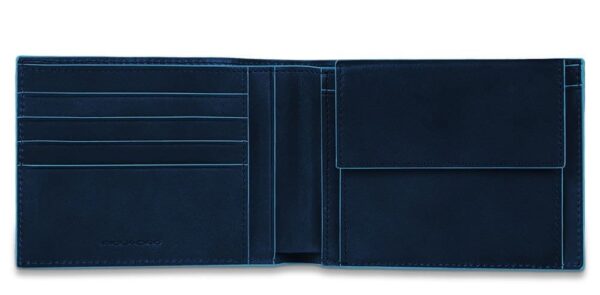 Piquadro men's leather wallet with coin purse