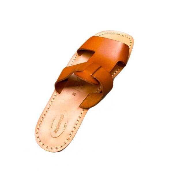 Men's leather slipper with strip - Image 3