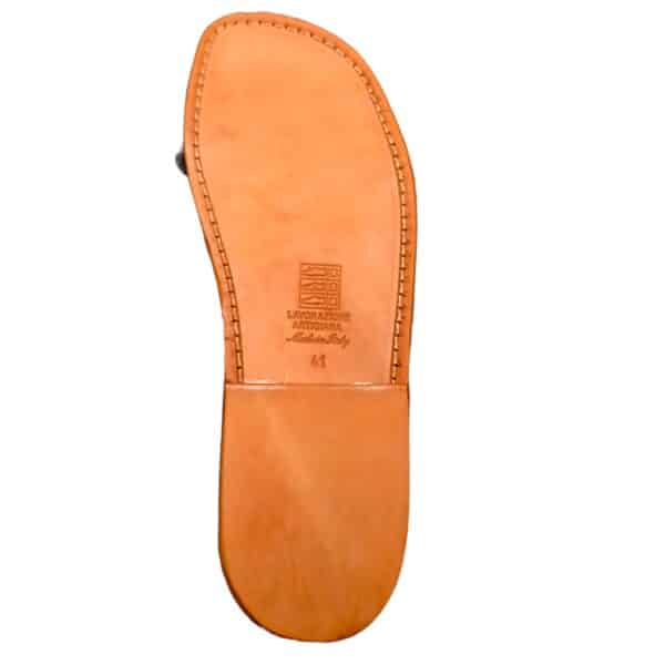 Men's leather slipper with strip - Image 2