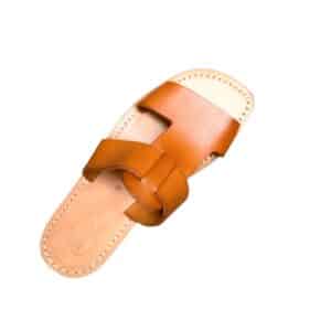 Men's leather slipper with strip