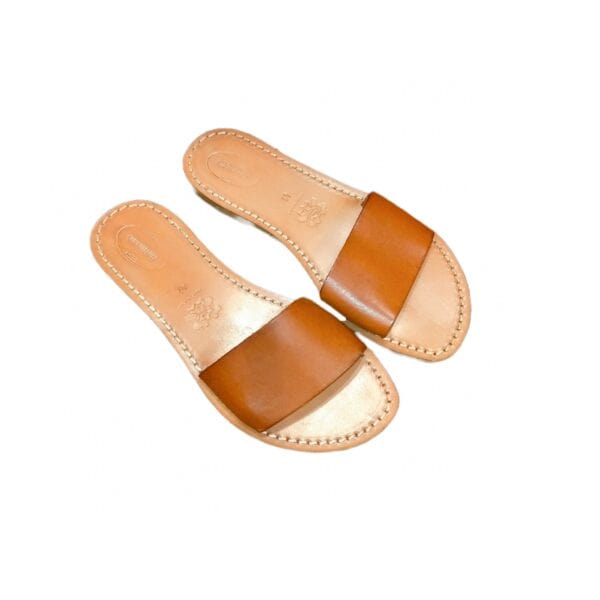 Ciabatta in cuoio con fascia donna - immagine 2