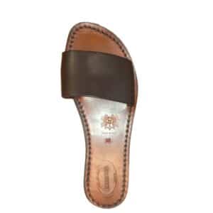 Women's strip leather slipper