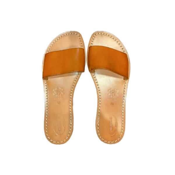 Ciabatta in cuoio con fascia donna - immagine 3