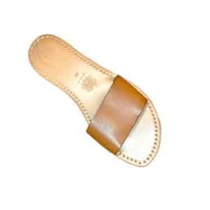 Ciabatta in cuoio con fascia donna